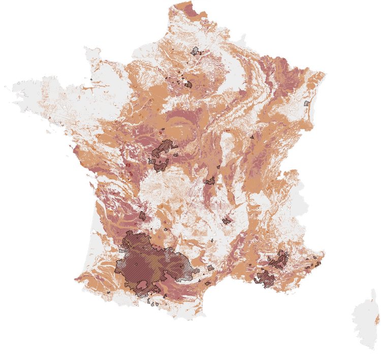 Retrait gonflement des argiles - Carte